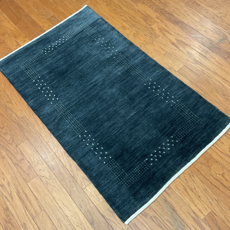  Handmade Modern Gabbeh Wool Rug, Rectangulaire 3 pi x 5 pi