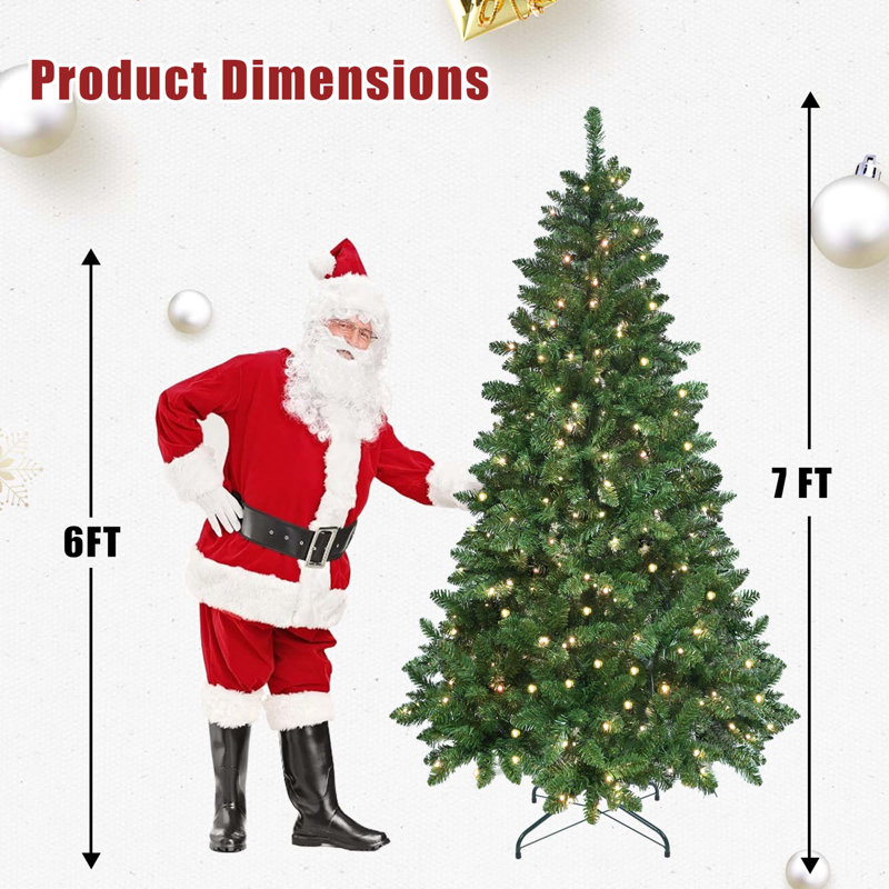 Arbre de Noël automatique en PVC 6/7 / 9Ft avec lumières à DEL RVB contrôlées par Wifi, 7'