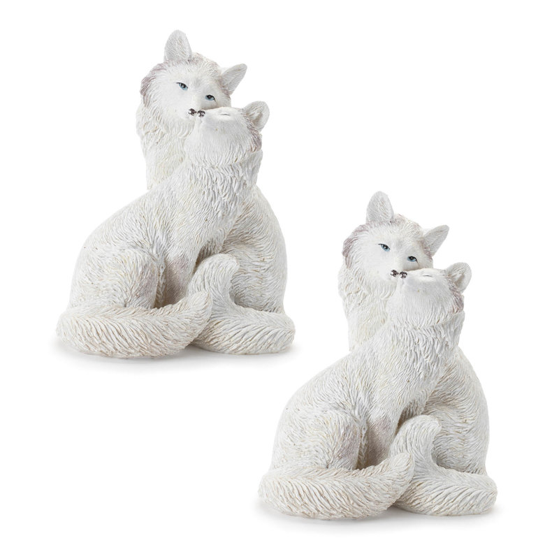 Figurine de couple Winter Fox (ensemble de 2)