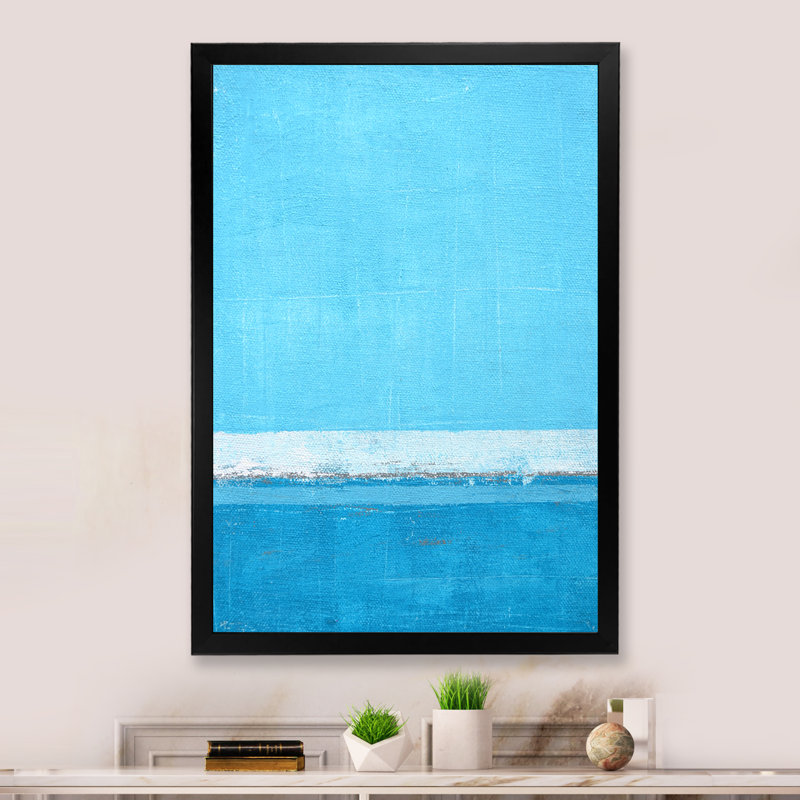 Art moderne gris et bleu II 2FDP47787, Toile encadrée noire, H 20 po x l 12 po x P 1 po