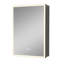 Armoire à pharmacie en aluminium de 61 cm (L) x 76 cm (H) avec miroir, éclairage DEL, traitement antibuée, éclairage 3 couleurs à intensité variable, grand espace de rangement, étagères en verre réglables, port USB et prise homologuée UL, montage encastré ou en saillie-878881705-881859824