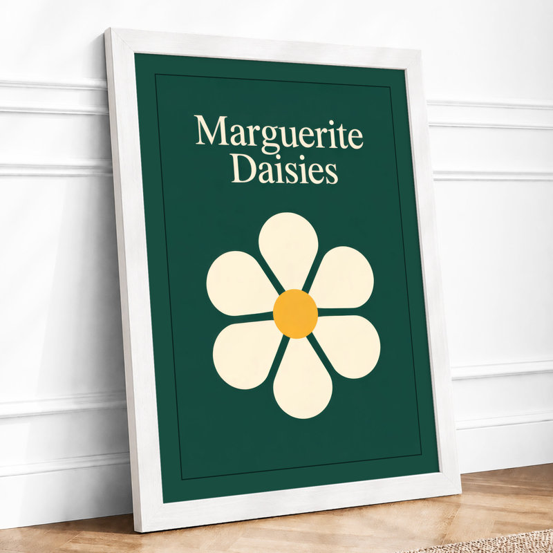 Marguerite Daisies Botanical - Framed Print, A2 - 59.4 x 42.0 cm, White