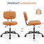 Chaise de travail en similicuir, chaise de bureau compacte sans accoudoirs, chaise de dessinateur ergonomique rembourrée et pivotante-1956973036