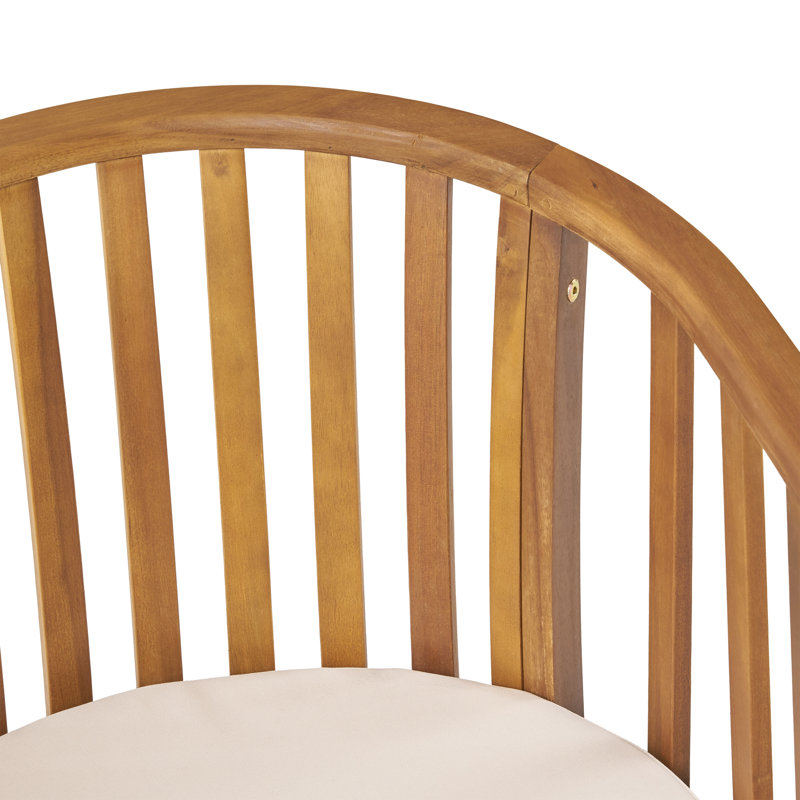 Round 4 - Person 47.25" Long Dining Set with Cushions, Teak Frame / Cream Cushion