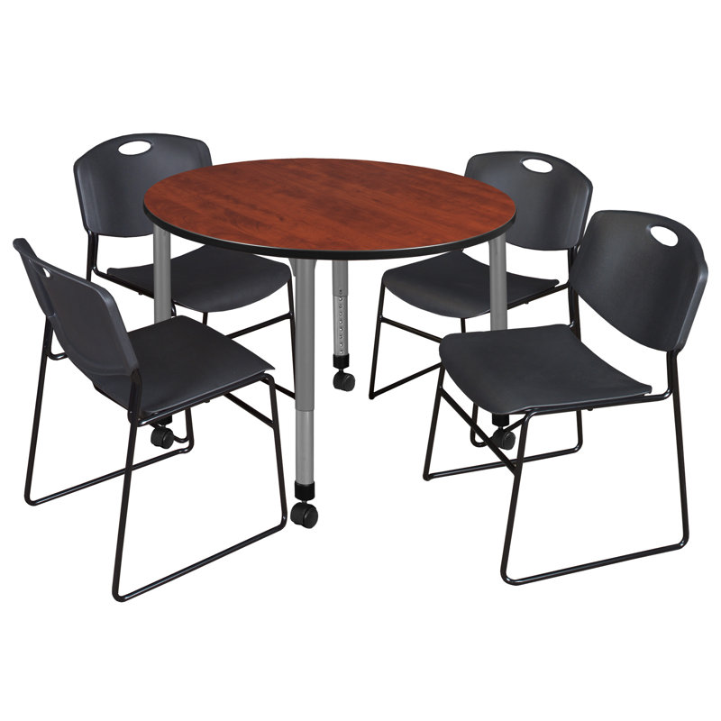 Ensemble de table de salle à manger et de chaises Kee, Cerisier, H 34 po x L 99 po x l 42 po
