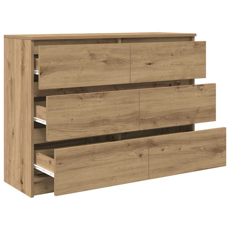 Sideboard 100X35x76 Cm Engineered Wood, Artisan Oak
