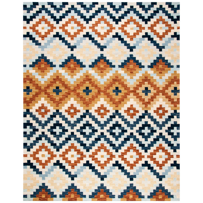 Aalyah Hand Hooked Wool Pile Southwestern Rug, Rectangle 8' x 10'