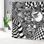 Rideau de salle de bain abstrait 72 po x 72 po Op Art