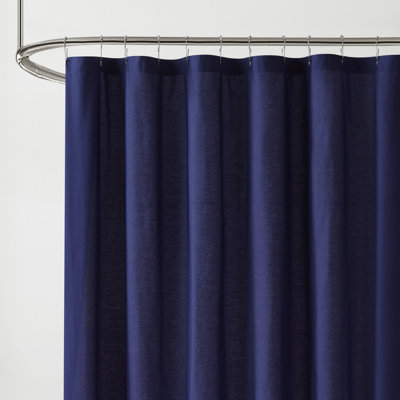Ebern Designs Solid Cotton Percale Shower Curtain