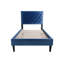 Structure de lit moderne en velours simple avec base 12 - réglable pour un confort de soutien bleu marine, tête de lit confortable