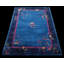 Floral Medallion Antique Hand Knotted Pile 1920s Wool Blue Rectangle Rug