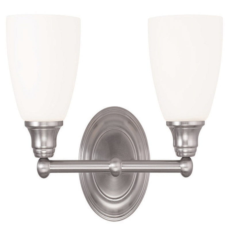 Éclairage pour meuble-lavabo à 2 lumières, Nickel brossé