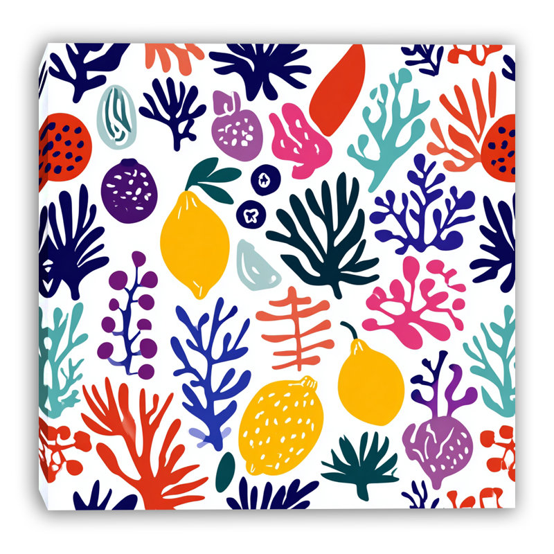 «Playful Citrus Garden», art mural sur toile tendue, H 20 po x l 20 po x P 1,5 po