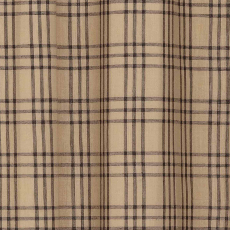  Annie Buffalo Check 100% Cotton Curtain, 40" W x 84" L, Tan