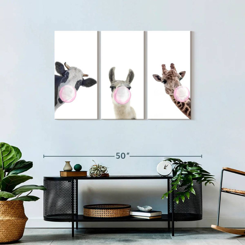 Silly Bubble Gum Animaux 3 pièces, H 28 po x l 45 po x P 1,25 po