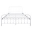 Structure de lit plateforme en métal, tête de lit / pied de lit de style victorien / rangement sous le lit / pas de sommier nécessaire / grand lit blanc-759592844