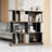 Modern 43.4''H x 51''W Geometric Bookcase, Wooden Wide Room Divider Bookshelf with Storage, 3 Tier Open Decorative Display Shelf in Black Walnut