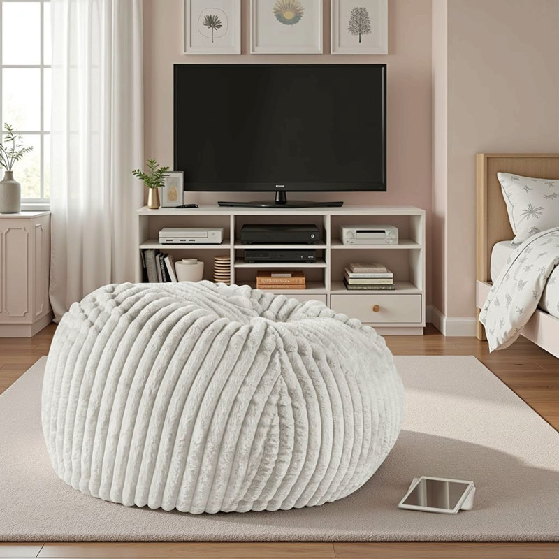 Méridienne 40 po Minky Dove, White Polyester