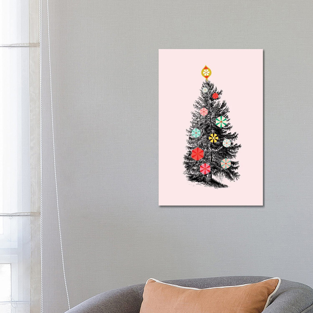 Retro Christmas Tree III von Show Me Mars - Galerie-umwickelte Leinwand Giclée