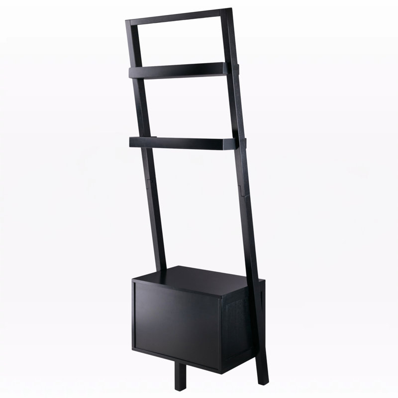 Tablette inclinée 2 tiroirs Whitlatch au fini noir, H 69,21 po x l 22,78 po x P 14,18 po