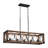 5 - Light Dimmable Modern Farmhouse Rectangle Solid Wood Chandelier