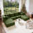 Velours côtelé vert rétro