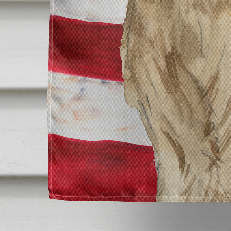 Drapeau de maison en polyester à 2 côtés Shahnur, Golden retriever beige