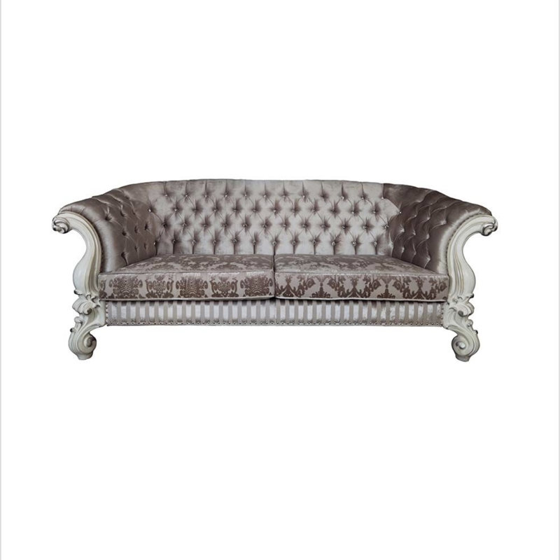 Canapé Kaarel, Mélange de polyester ivoire, H 39 po x l 99 po x P 45 po, Blanchies