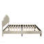 Lit plateforme tapissier grand format avec tête de lit réglable, rembourré en tissu de lin, lit plateforme de style simple et moderne sans sommier, facile à assembler, beige