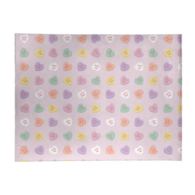 Tapis rose/jaune/vert fait main