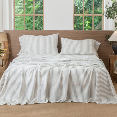 Drap plat Moomee 100% coton délavé texturé respirant