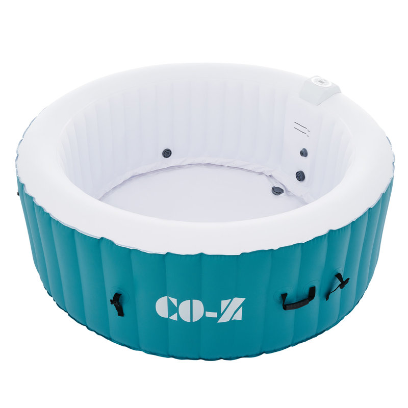 Teal Vinyl Inflatable Round Hot Tub with 120 Jets