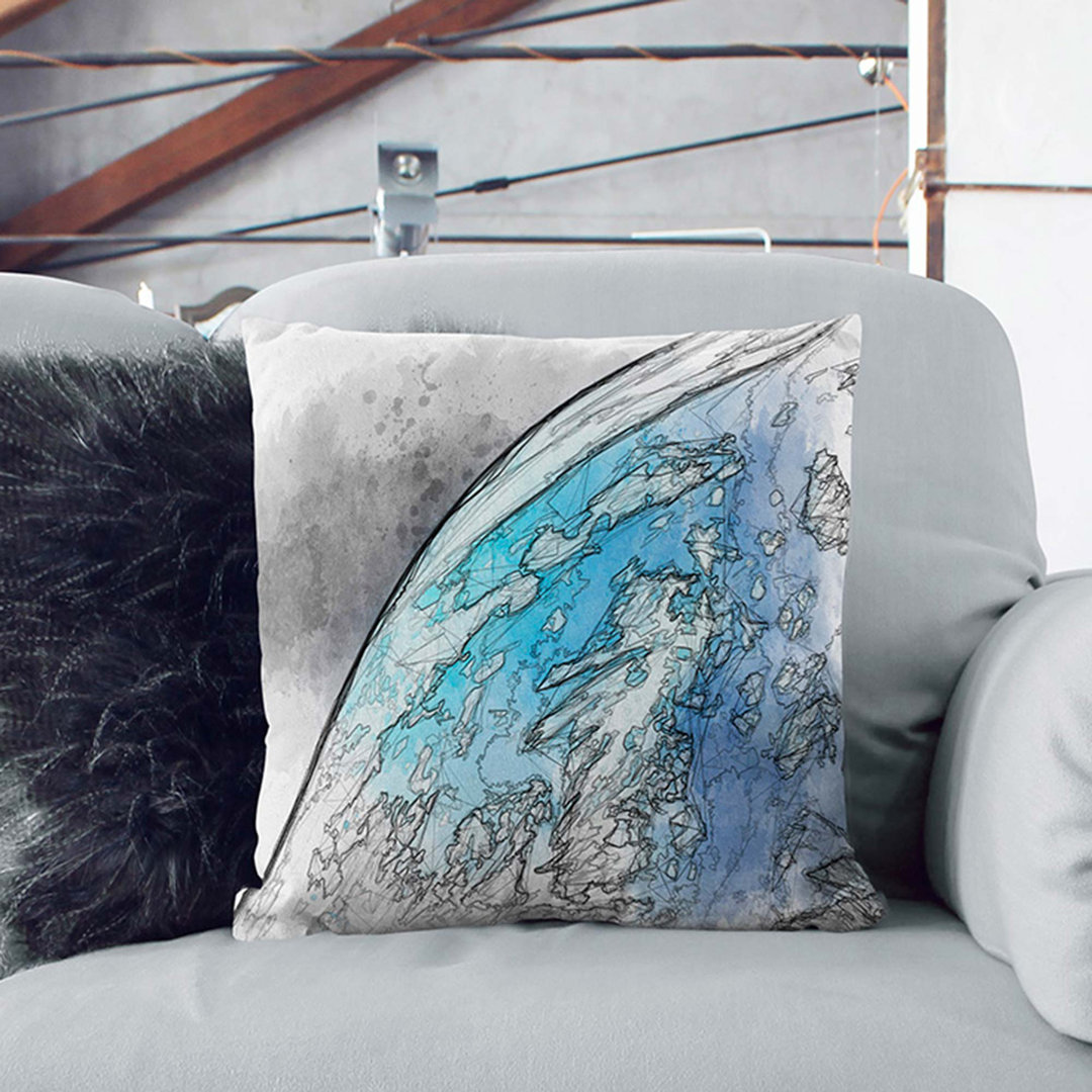 Edge of Planet Earth in Abstract Cushion with Filling