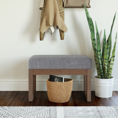 Milltown Ottoman Bench with Upholstered Seat and Solid Wood Frame