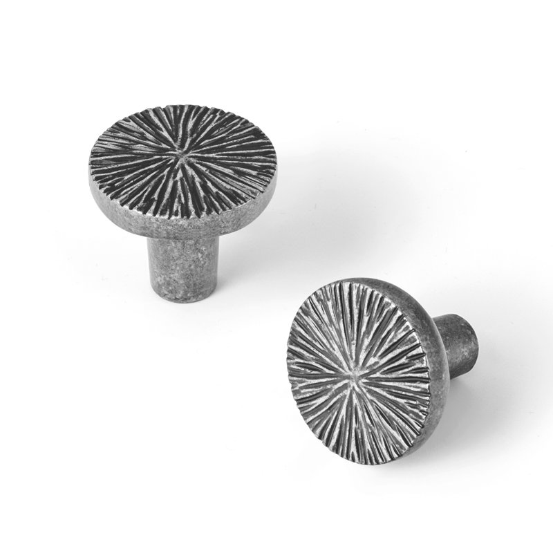 Paquet de poignées rondes irrégulières Novelty, Diamètre de 1 1/10 po, Argent antique