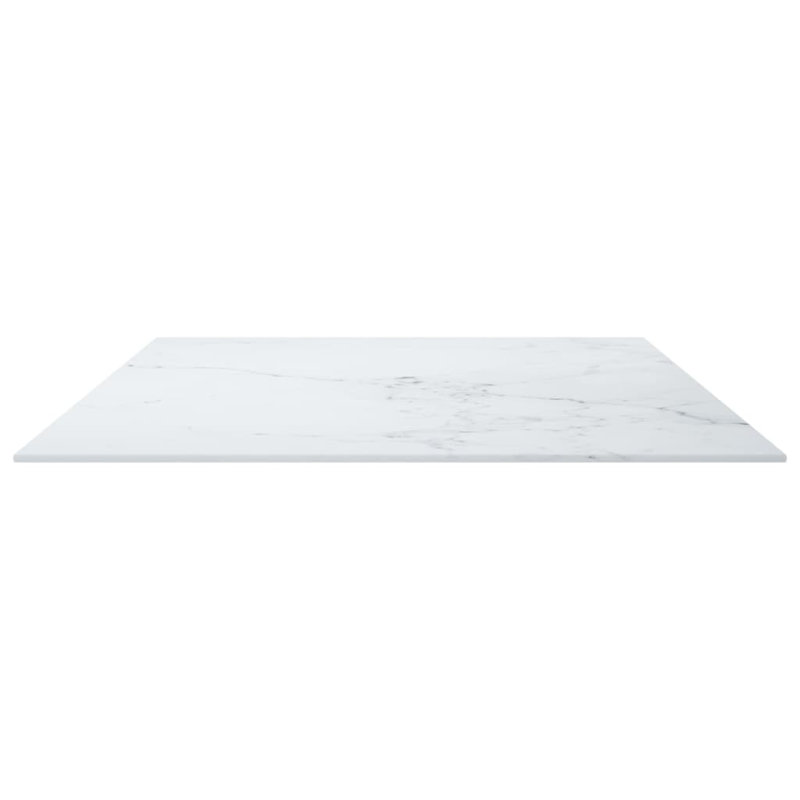 Ivy Bronx Table Top Tempered Glass With Marble Design, 100cm W x 62cm L x 0.8cm D, White