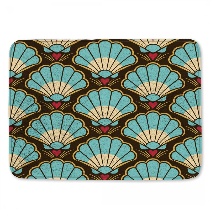 Tapis de bain coquilles festonnées, 34in W x 21in L