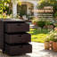 Porte-serviettes d'extérieur, 3 tiroirs, armoire de rangement en rotin