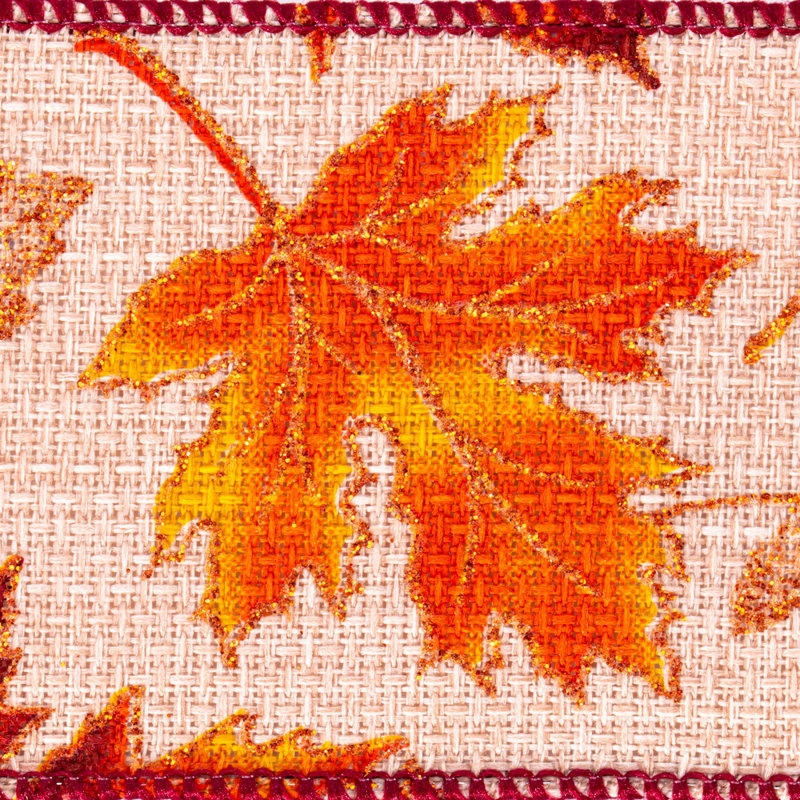 Ruban de feuilles d'automne en jute 2,5 po x 10 verges Vickerman