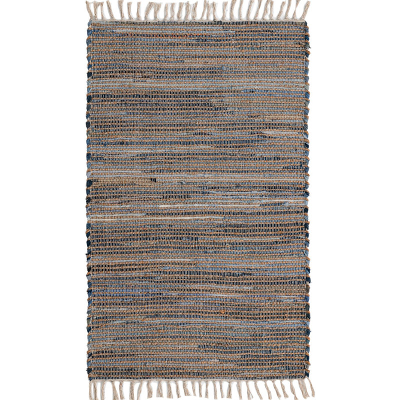 Holly-Rose Cotton Striped Indoor Rug, Rectangle 3'3" x 5'1"
