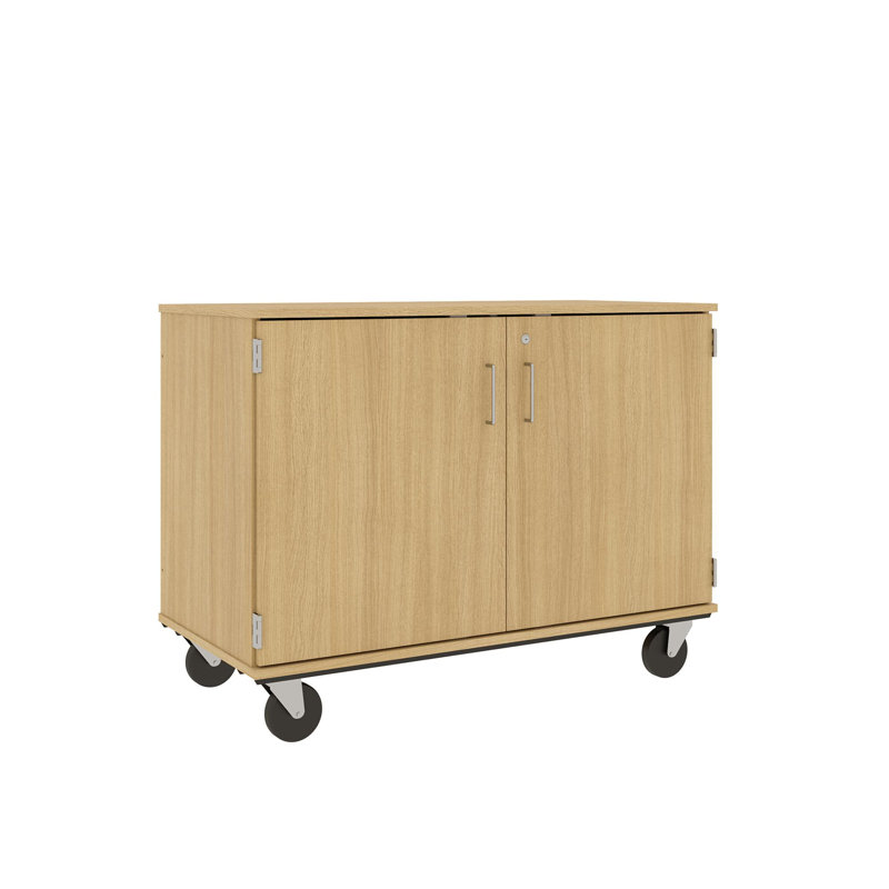 Armoire de rangement mobile à 4 compartiments avec portes verrouillables, Chêne Door County
