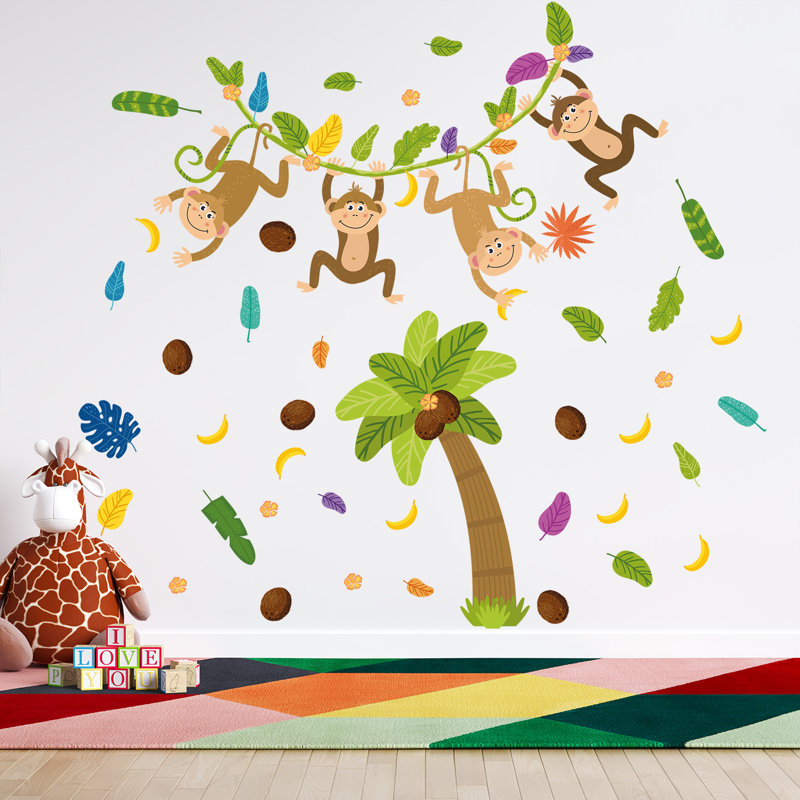 Happy Monkey Kids Wall Sticker