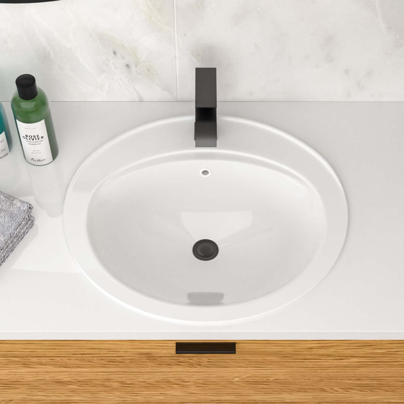 Lavabo de salle de bain élégant d'inspiration européenne avec fabrication en céramique de qualité supérieure