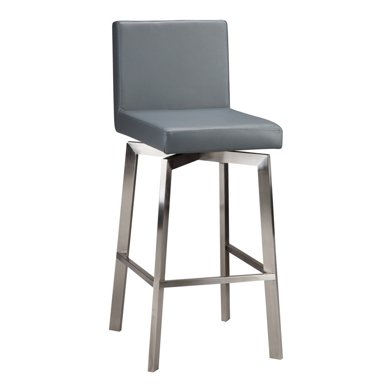 Giro 26" Swivel Bar Stool with Cushion, Counter Stool (26" Seat Height), White