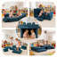 Canapé pour enfants et tout-petits, canapé-lit pliant convertible, canapé modulaire multifonctionnel 7 en 1 pour jouer, créer et dormir-129448633