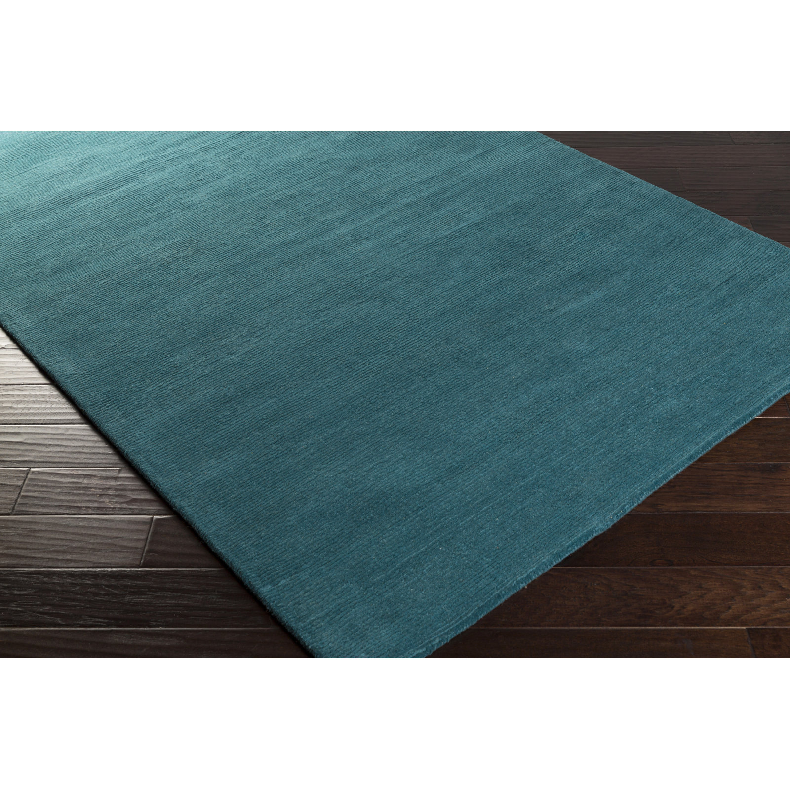 Girton Teal Hand-Woven Wool Rug, Rectangle 2' x 3'