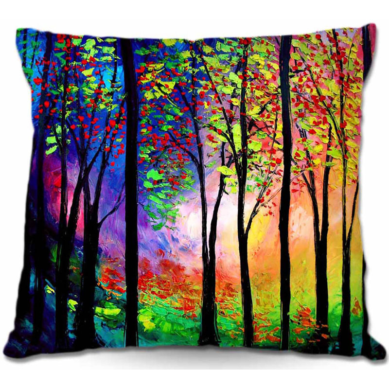 Coussin décoratif "canapé automne réveillon ii tree", 16 po x 1 po