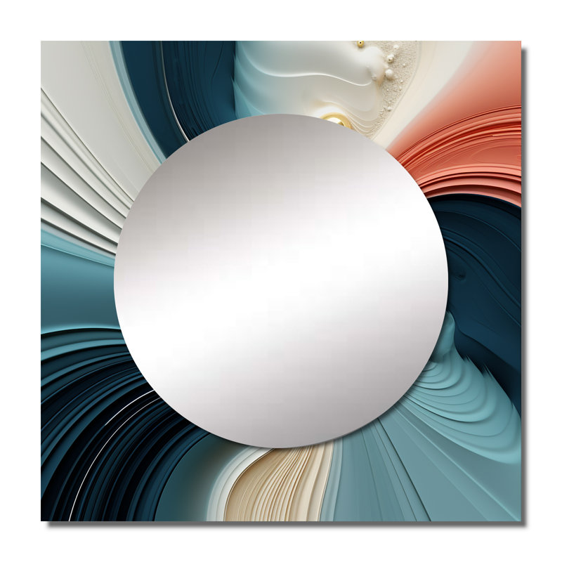 Spiral Miracle Of Cosmic Delight - Abstract Spirals Square Mirror Wall Art For Bathroom, 23" x 23"