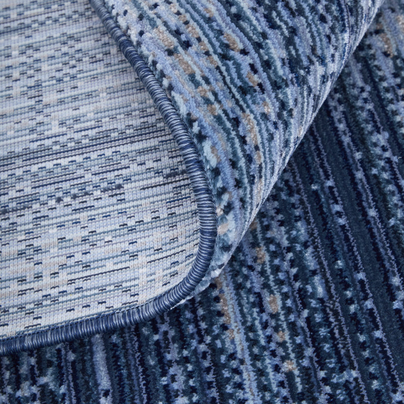 Esser Modern Solid, Accent Rug, Rectangle 7'10" x 10'3", Blue/Silver