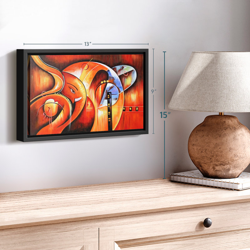 Impression abstraite sur toile Ganesha, H 9 po x l 13 po